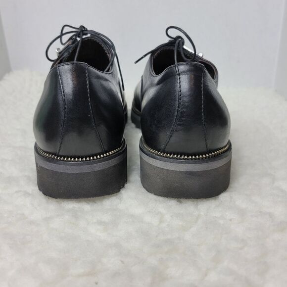 Cesare Paciotti Mens Shoes  Size 7 Black Leather Oxford Derby Luxury